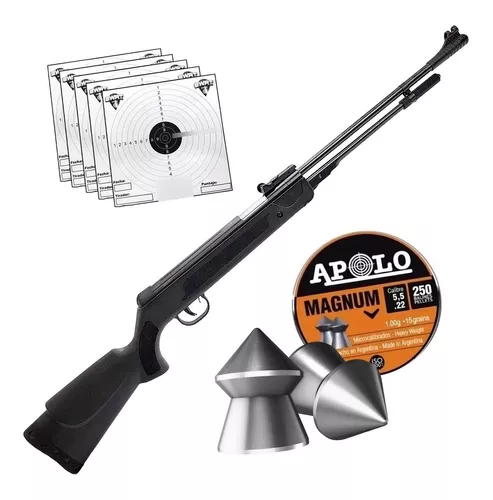 Rifle Aire Comprimido Castor B3-3p 5 5 Mm + Mira 4x20 Funda