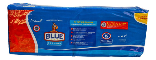 Tapete Higienico Blue Premium 30 Unidades Para Cães 82x60