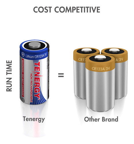 Tenergy Propel 3v Cr123a Bateria De Litio De Alto Rendimient