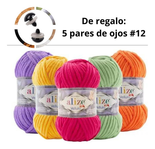 Alize Velluto 100 Gramos 5 Madejas Colores A Elegir (Usado)