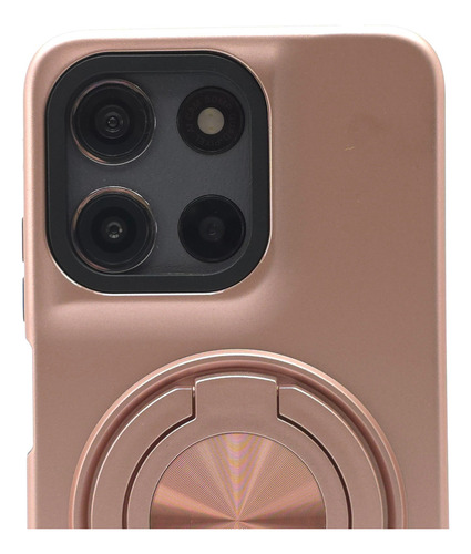 Kit Funda Protector + Mica Moto G15 Power Case Uso Rudo Duro Yon - Rose Gold Moto G15 Power