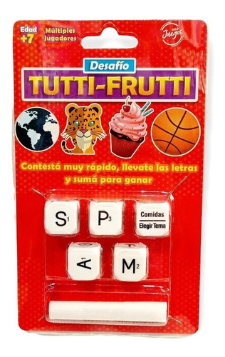Juego De Dados Didáctico  Solo Juegos /tutti Frutti /