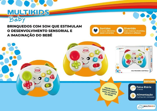 Imagem 6 de 7 de Brinquedo Controle De Videogame Educativo C/ Luz Som Br1088