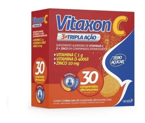 Vitaxon Tripla Ação Vitamina C,d E Zinco 30 Comp