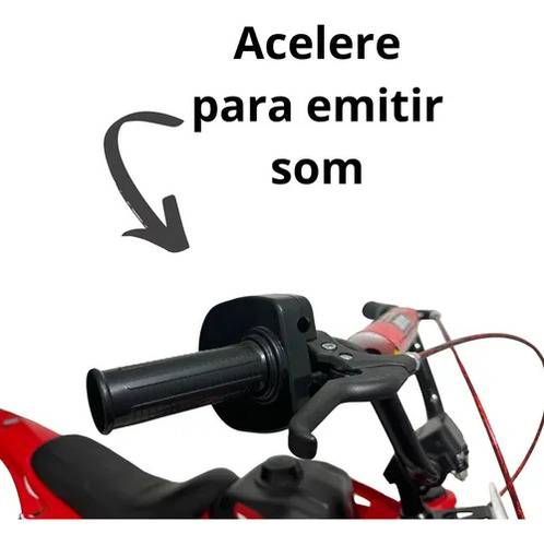 Bicicleta Infantil Aro 16 Estilo Moto Cross Com Rodinha Vermelho 15 "