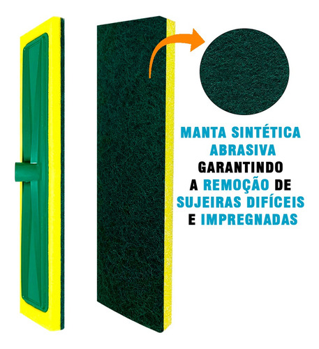 Kit 10 Esfregão Esponja Grande Gg 40cm Limpa Azulejo E Piso