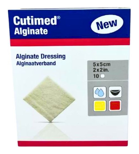 Cutimed Alginate Calcio 5cm X 5cm Pack X 10 Unidades