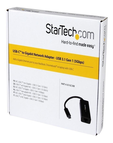 Tarjeta De Red Ethernet Usb 3.1 Startech Us1gv30b Gigabit