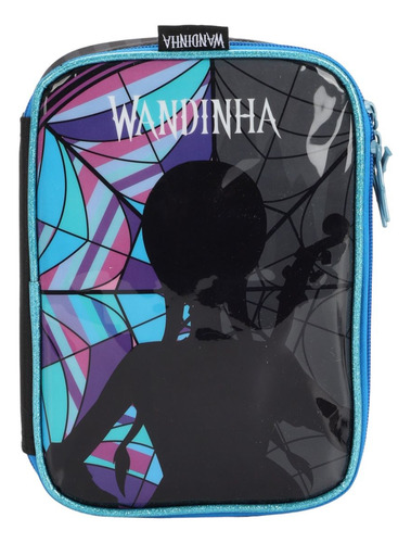 Estojo Escolar Box Wandinha Addams Up4you 100 Lápis Elástico Cor Preto