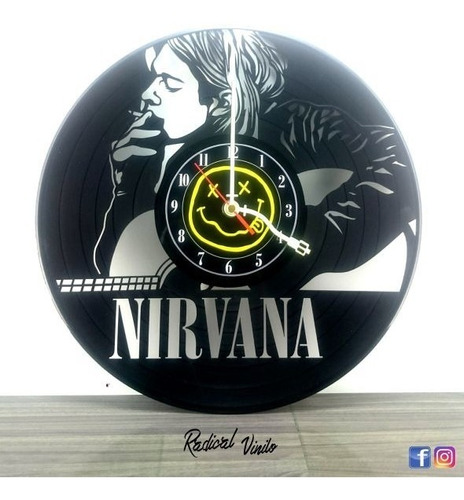 Reloj De Vinilo Nirvana Kurt Cobain Regalos Decoracion