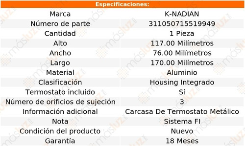 Toma Agua+termostato Aluminio Infiniti I35 V6 3.5l 04