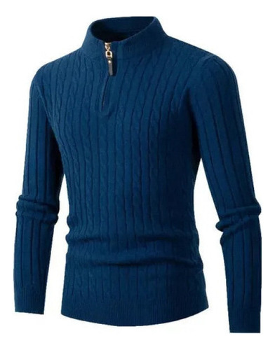 Jersey B Cuello Alto Cremalleras Y Mangas Largas Para Hombre