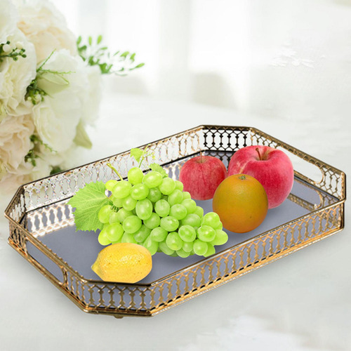 Bandeja De Servir Con Espejo, Plato De Fruta, Bandeja Con