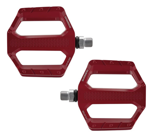 Shimano Pd- Ef202 Pedal Plano De Montar Casual, Rojo, Un
