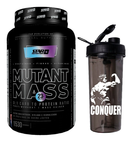 Mutant Mass 1.5 Kg Star Nutrition + Shaker Conquer Arnold