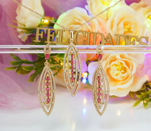 Set Elegantes Joyas Ceremonia Diaria Oro 24k Diseño Especial