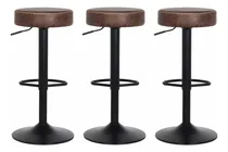 Comprar Kit 3 Banqueta Alta Para Bar Balcão Cozinha Viena Giratoria Cor Banqueta Alta Estofada Para Cozinha Viena Marrom Vintage