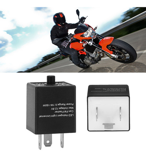 Relé Intermitente Luz Señal Led Ajustable De 12v 24v 3 Pines