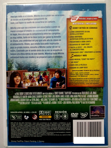 Camp Rock Edicion Extendida Demi Lovato Dvd Con Slipcover (Usado)