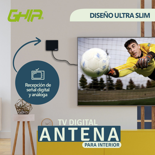 Antena Tv Ghia Gant-001 Interna 1.5m Color Negro