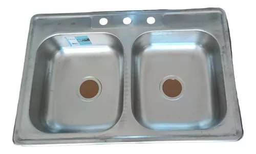 Fregadero 2 senos de acero inox sin orificio TEKA 48.5 x 83 cm