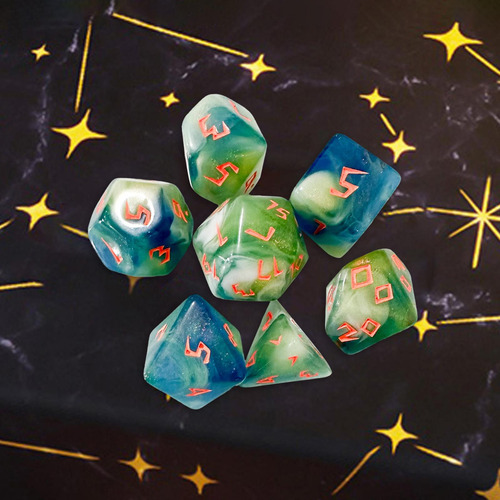 3 X 7 Dados Poliédricos Acrílicos Para Fiesta, Estilo D