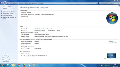 Computador Compaq Celeron 450, 1gb Ram, 80gb Hd, Windows
