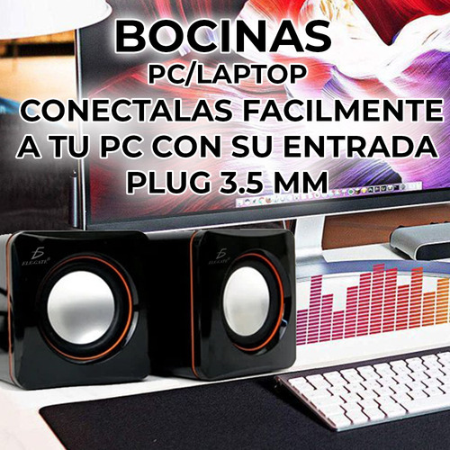 Bocinas Multimedia Para Computadora Pc Laptop Aux 3.5mm Negro