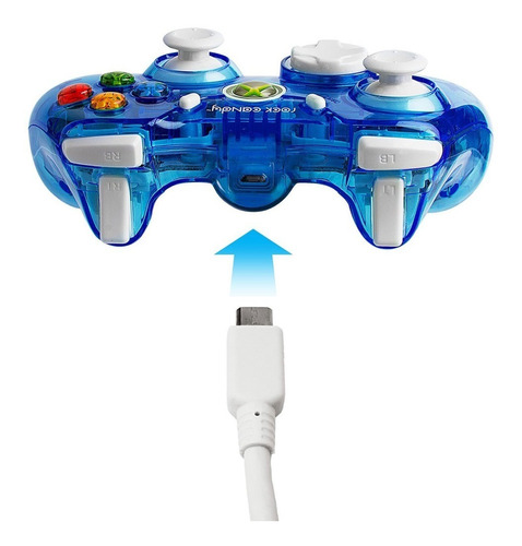 Control Xbox 360 Ergonómico Rock Candy Wired Alámbrico Azul