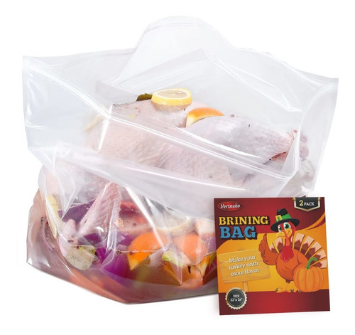 Turkey Brine Bags, 26 ×22 , 2 Pack, Holds Up 35lbs, Thicker 