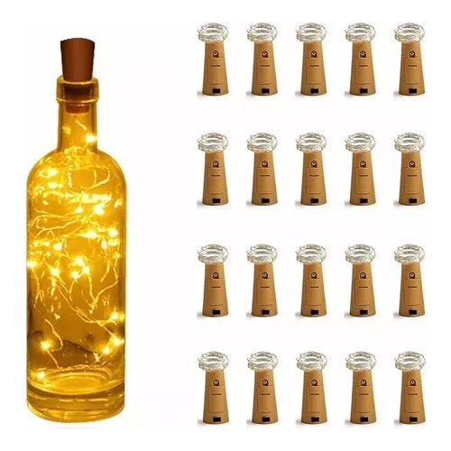 20* Luces Led Decorativas Con Corcho Para Botella Decoración