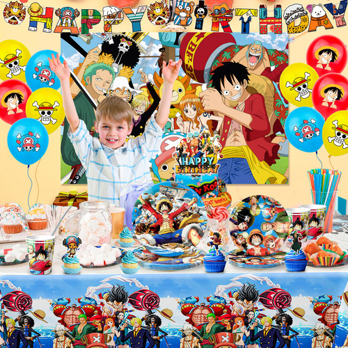 Set De Cumpleaños Suministros Decoración De One Piece Fiesta