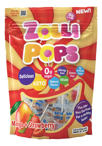 Paletas Mango Fresa Sin Azúcar-gluten Keto Vegan Zolli Pops