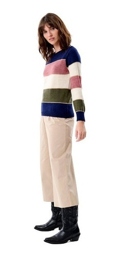 Sweater C. Redondo Rayado Multicolor Coleccion 2023 Art, 235