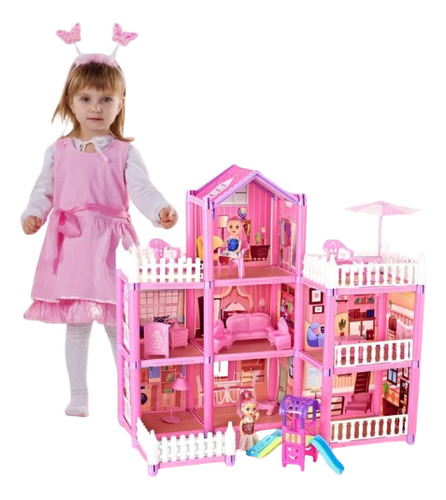 Casa De Muñecas Con 7 Habitaciones 3 Niveles Juego Infantil