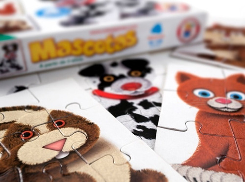 Imagen 5 de 7 de Puzzle Rompecabezas Mascotas 9 Y 12 Piezas 4 En 1 Ruibal Edu