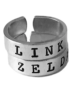 Conjunto De Anillos Link Y Zelda - Trifuerza -mejores Amigos