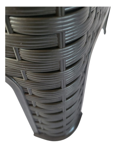 Banco De Plástico Tipo Rattan Calidad Premium Reforzado Gris
