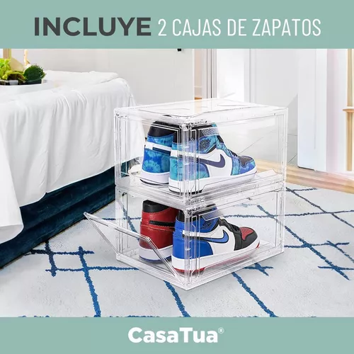 CASATUA Cajas Organizador de Zapatos Set 4 Zapatero Apilable