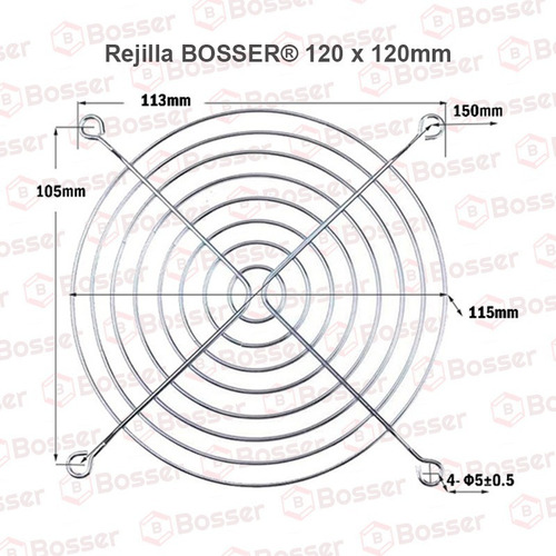 Imagen 7 de 10 de Turbina Cooler Fan Bosser Dc 12v 120x38 Mm Buje + Reja Metal