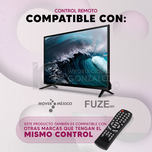 Control Remoto Compatible Con Mover A México Pantalla Sedesol Curvas Gl-eptv24ledx-m2 Diamond Incluye 4 Pilas AAA Divitech®
