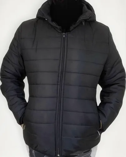 Campera Inflable Mujer Simil Pluma Con Capucha