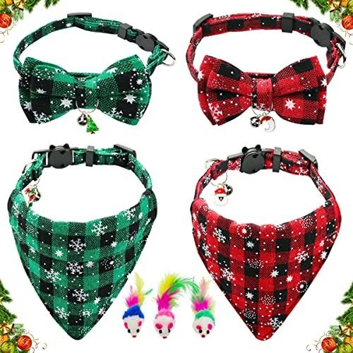 2 Pack/set Christmas Cat Collar Breakaway Collar Con Kv3ku