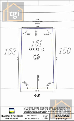 Lote En Venta En El Cantón - Golf - Lote 151