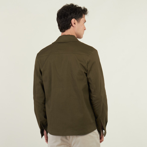 Camisaco Hombre Kevingston Owen Gabardina Verde Militar