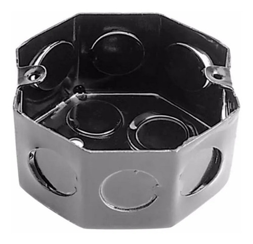 Caja De Chapa Octogonal De Luz Aluminizada 5x10 Color Plateado