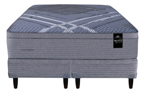 King Koil World Luxury Lexington Color Gris Conjunto Sommier Americana de 150x190cm Resortes con Pillow Inteligente