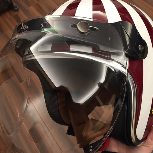 Bubble Visor Shield 3 Snap Wind Para Biltwell Y Bonanza