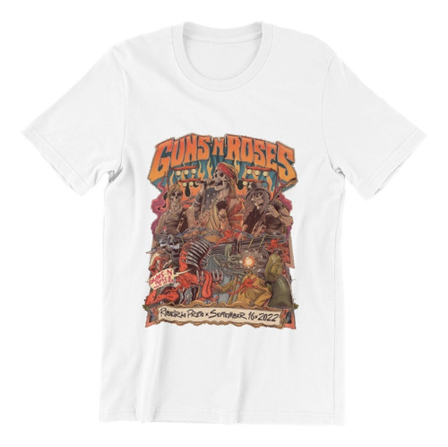 Polera Unisex Guns N' Roses Rock Poster Algodon Estampado