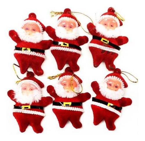 Enfeite P/ Árvore Natal Mini Bonecos Papai Noel Com 12un Cor Vermelho Papai Noel Decoração De Arvore De Natal